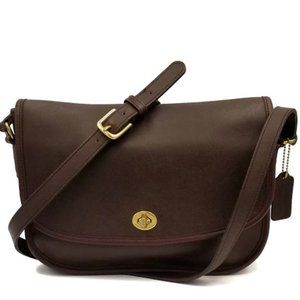 COACH VTG MAHOGANY BROWN LEATHER CITY BAG EUC